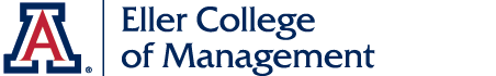 Eller College of Management logo featuring a stylized 'A' with a red and blue color scheme.